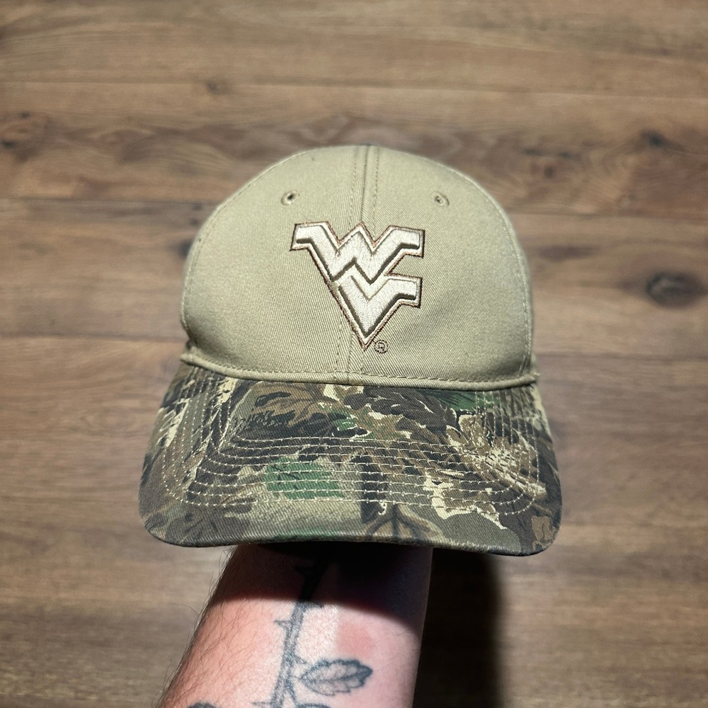 Capsmith West Virginia Mountaineers Tan‎ Camo Hat Mens OSFA